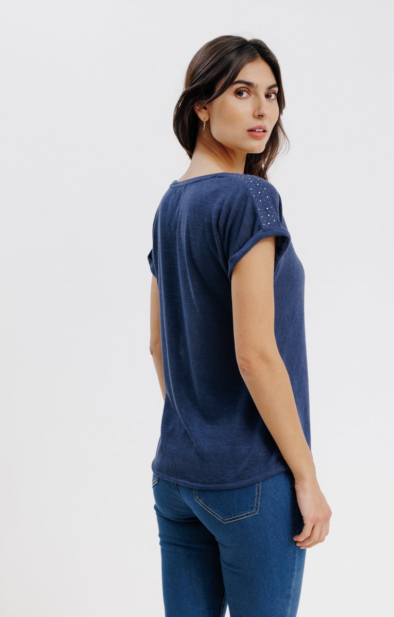  Tee-shirt Uni Manches Courtes Col Rond
