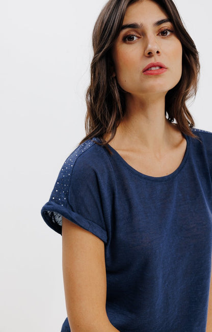  Tee-shirt Uni Manches Courtes Col Rond