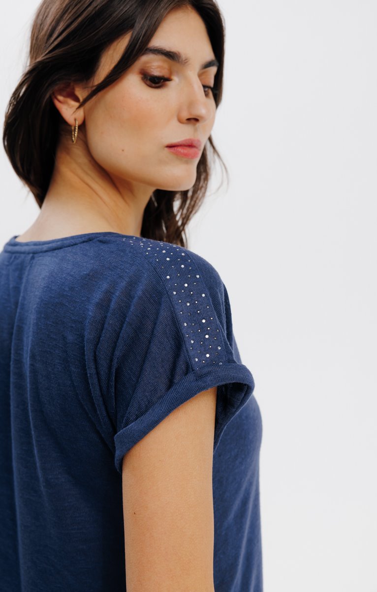  Tee-shirt Uni Manches Courtes Col Rond