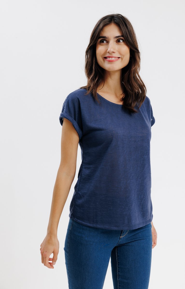  Tee-shirt Uni Manches Courtes Col Rond