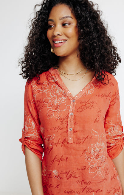  Tunique Imprimée Avec Sequins