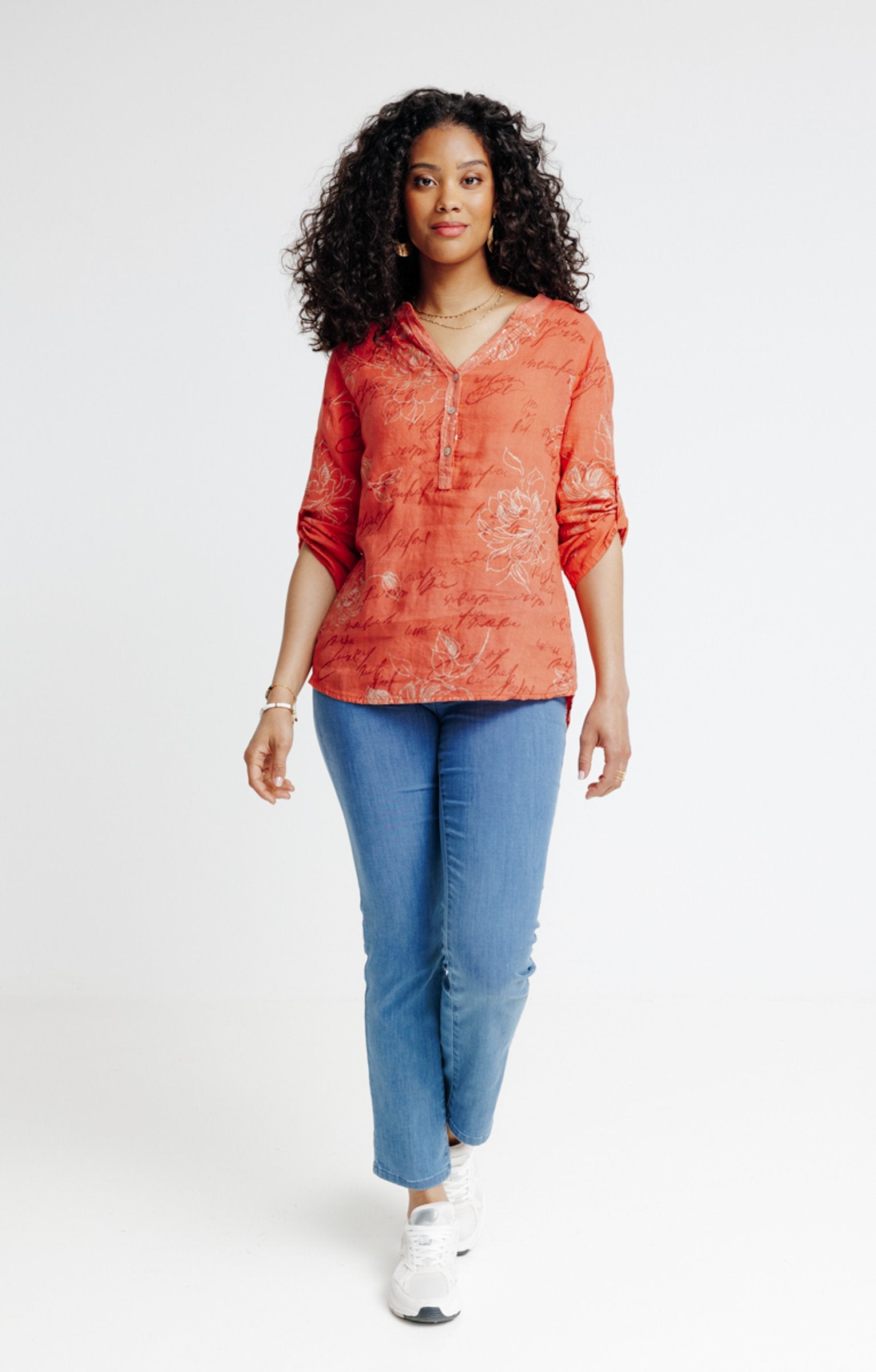  Tunique Imprimée Avec Sequins