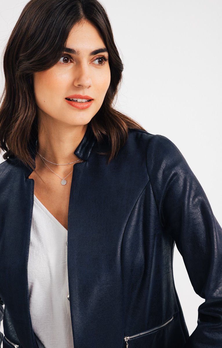  Veste Non Doublée En Maille Enduite